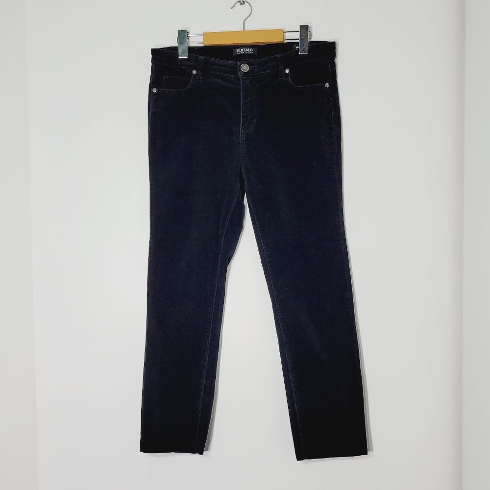 Buffalo David Bitton Men's Black Soft Corduroy Mid Rise Slim Fit Stretch 10x32
